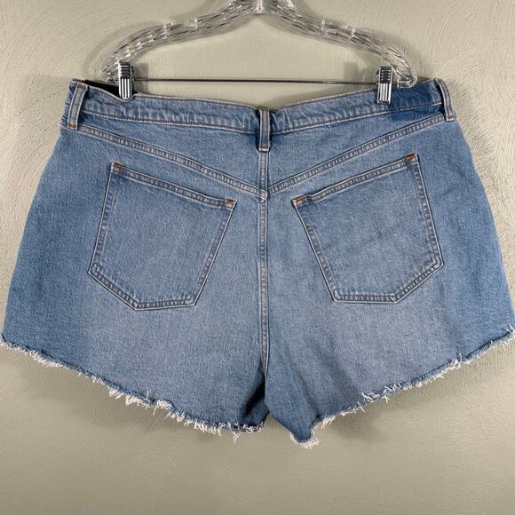 Abercrombie & Fitch Denim Shorts Women 35/20 High Rise Relaxed Cutoff Curve Love - Picture 8 of 8